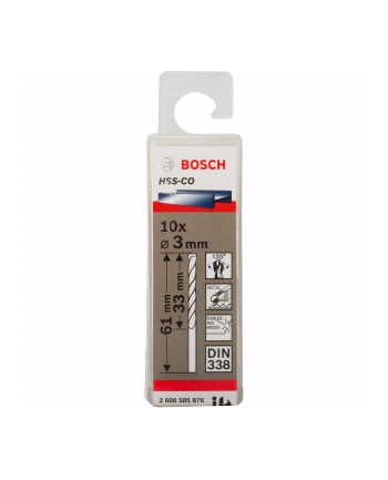 bosch powertools Bosch metal twist drill HSS-Co, 3mm (working length 33mm, 10 pieces)