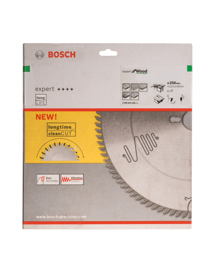 bosch powertools Bosch circular saw blade Expert for Wood, 250mm, 60Z (bore 30mm) główny