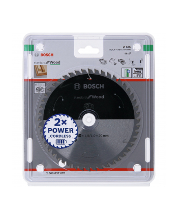 bosch powertools Bosch circular saw blade Standard for Wood, 160mm, 48Z (bore 20mm, for cordless saws)