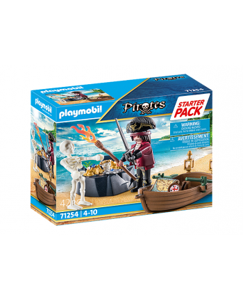 PLAYMOBIL 71254 Pirates Starter Pack Pirate with Rowing Boat Construction Toy