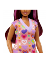 Mattel Barbie Fashionistas doll with pink highlights and heart print dress - nr 4