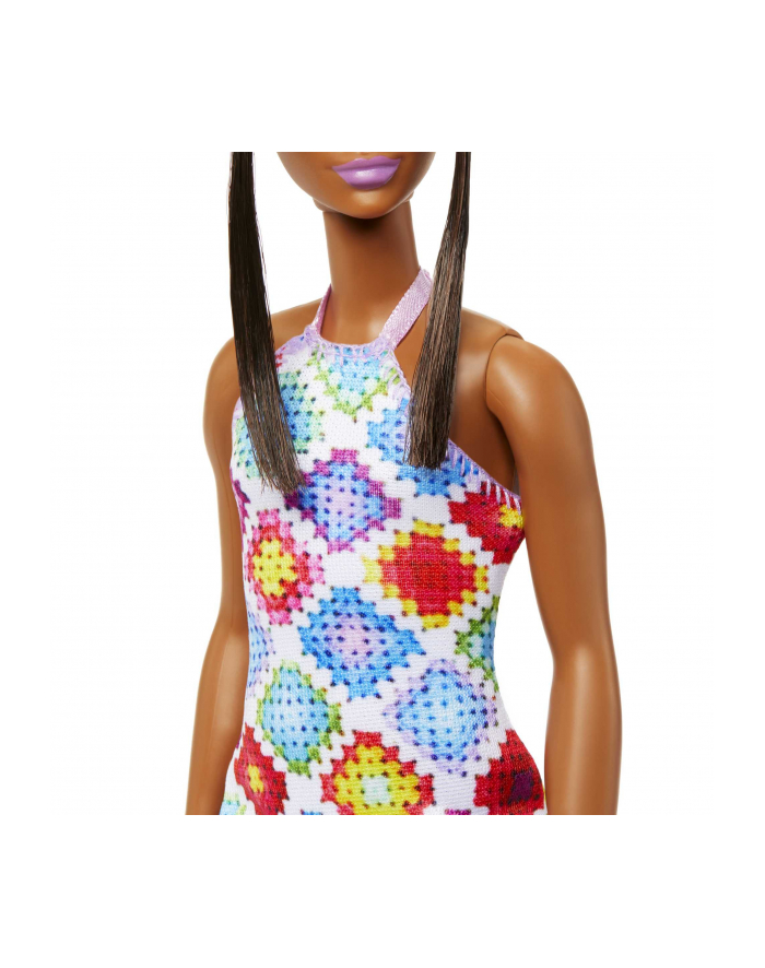 Mattel Barbie Fashionistas doll wearing a bun and crocheted dress główny