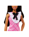 Mattel Barbie fashionistas doll with Kolor: CZARNY hair and plaid dress - nr 9