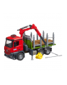 BRUD-ER Mercedes Benz Arocs timber transport truck, model vehicle (with loading crane, gripper and 3 tree trunks) - nr 12