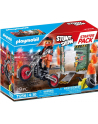 PLAYMOBIL 71256 Stunt Show Starter Pack Stunt Show Motorbike with Wall of Fire Construction Toy - nr 2