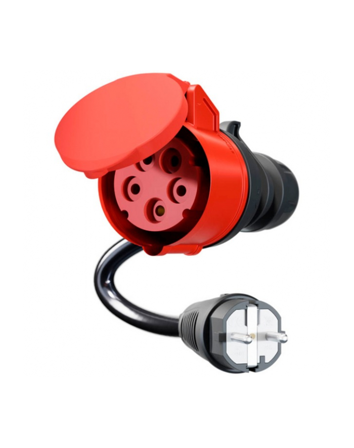 go-e adapter for Gemini flex 11 kW, CEE red three-phase current 16A > household socket (Kolor: CZARNY, 30cm) główny