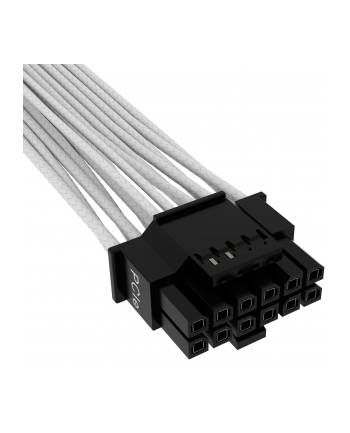 Corsair Premium Sleeved PCIe 5.0 12VHPWR PSU adapter cable (Kolor: BIAŁY, 50cm)
