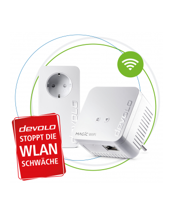 devolo Magic 1 WiFi 2-1-2 Starter Kit mini, Powerline + WiFi (2 adapters)