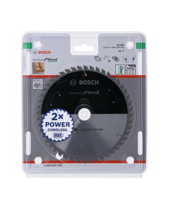bosch powertools Bosch circular saw blade Standard for Wood, 160mm, 48Z (bore 20mm, for cordless saws)