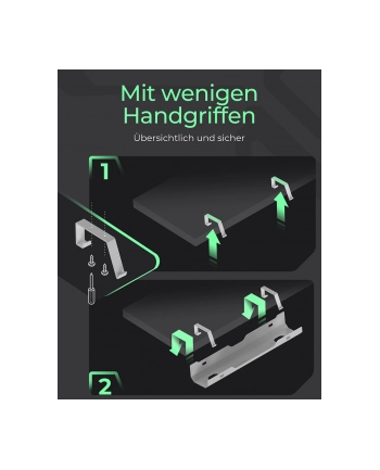 ICY BOX cable management tray IB-EWA100W-CM, for desks, cable management (Kolor: BIAŁY, 60cm)