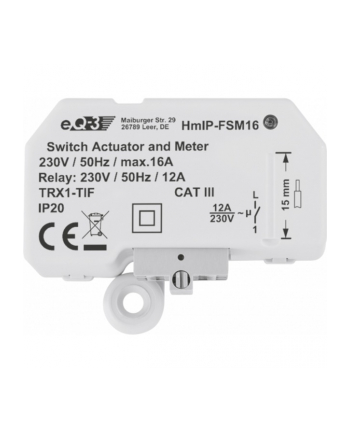 Homematic IP flush-mounted switching measuring actuator, 16A (HmIP-FSM16), switch