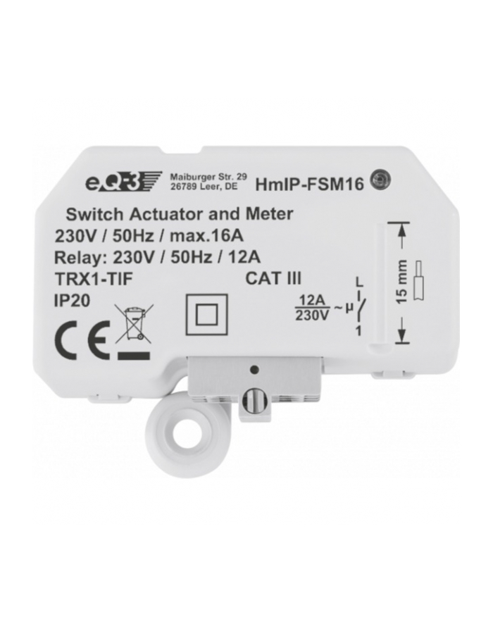 Homematic IP flush-mounted switching measuring actuator, 16A (HmIP-FSM16), switch główny