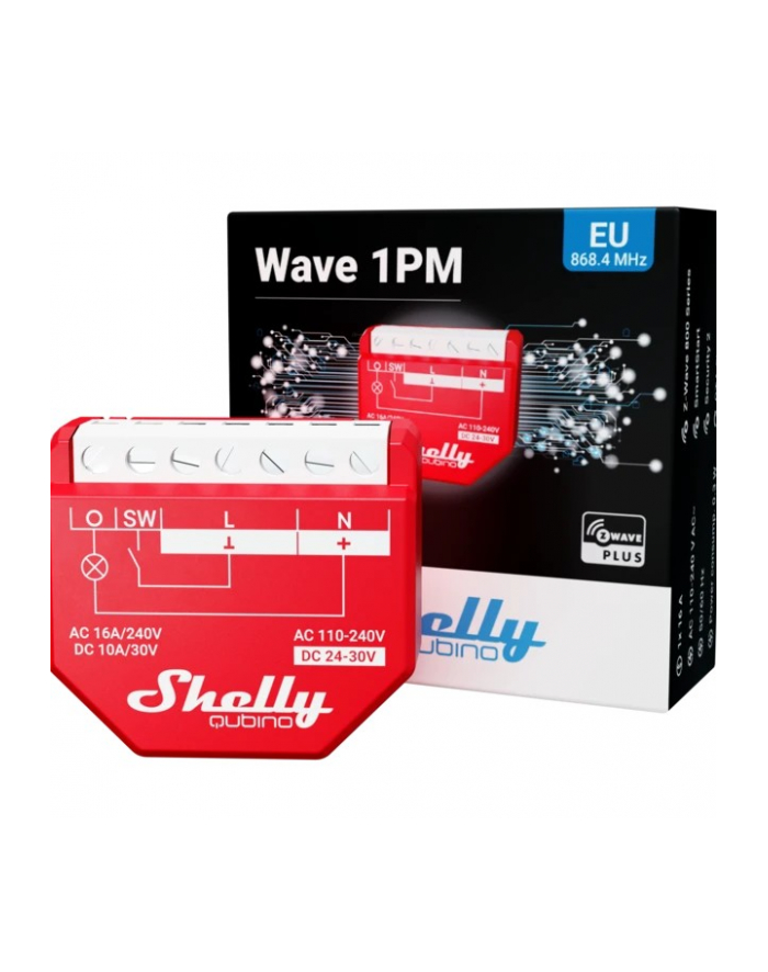 Shelly Wave 1 PM, relay (red, one channel) główny