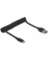 DeLOCK USB 3.2 Gen 2 spiral cable, USB-A male > USB-C male (Kolor: CZARNY, 1.2 meters) - nr 1