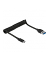 DeLOCK USB 3.2 Gen 2 spiral cable, USB-A male > USB-C male (Kolor: CZARNY, 1.2 meters) - nr 2