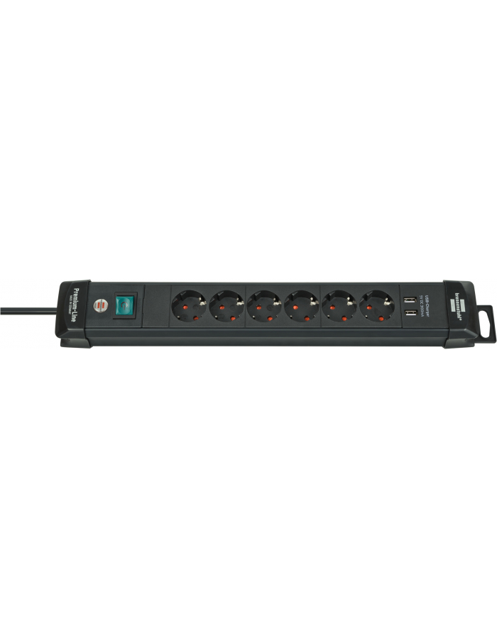 Brennenstuhl Premium-Line power strip 6-way (Kolor: CZARNY, 3 meters, 2x USB) główny