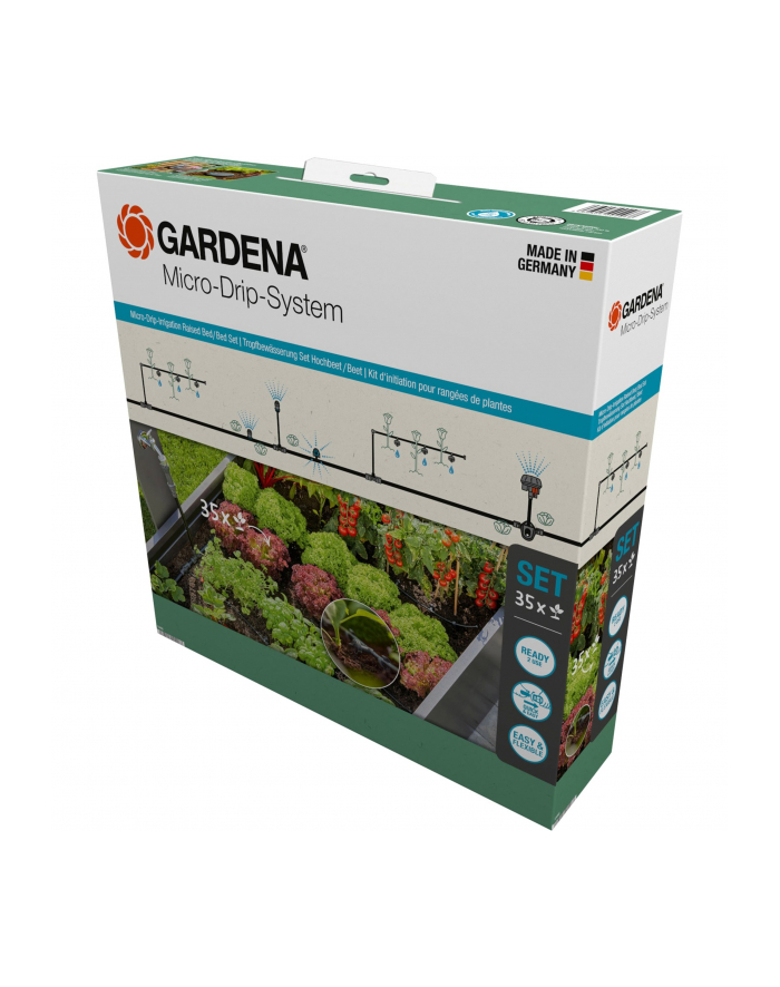 GARD-ENA Micro-Drip System Drip Irrigation Set Raised Bed/Bed, 35 Plants, Dripper (Black/Grey, Model 2023) główny