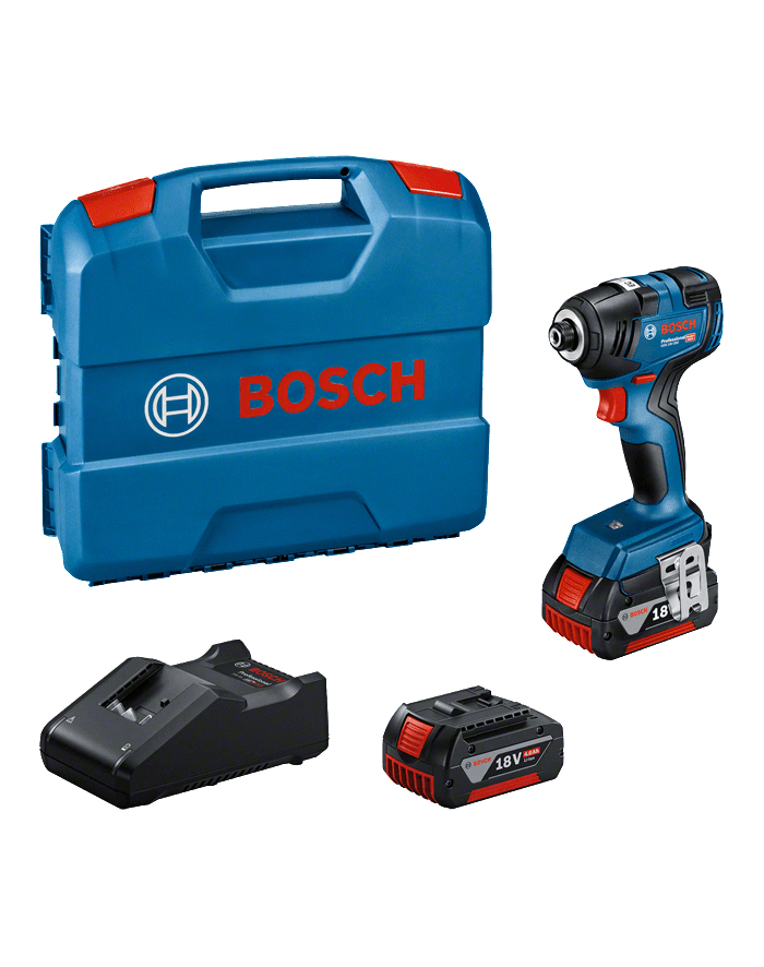 bosch powertools Bosch cordless impact wrench GDR 18V-200 Professional, 18Volt (blue/Kolor: CZARNY, 2x Li-ion battery 4.0Ah, L-case) główny
