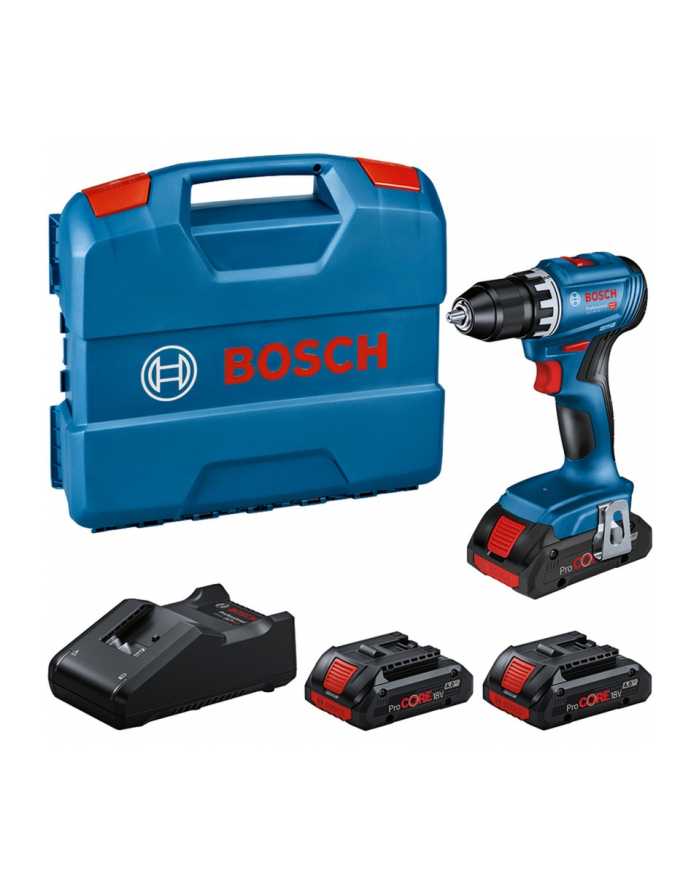 bosch powertools Bosch cordless drill/screwdriver GSR 18V-45 Professional, 18Volt (blue/Kolor: CZARNY, 3x Li-Ion battery ProCORE18V 4.0Ah, in L-case) główny