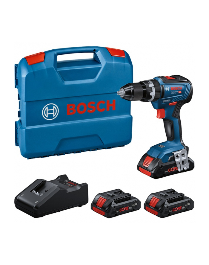 bosch powertools Bosch cordless impact drill GSB 18V-55 Professional, 18 volt, impact drill (blue/Kolor: CZARNY, 3x battery ProCORE18V 4.0Ah, in L-case) główny