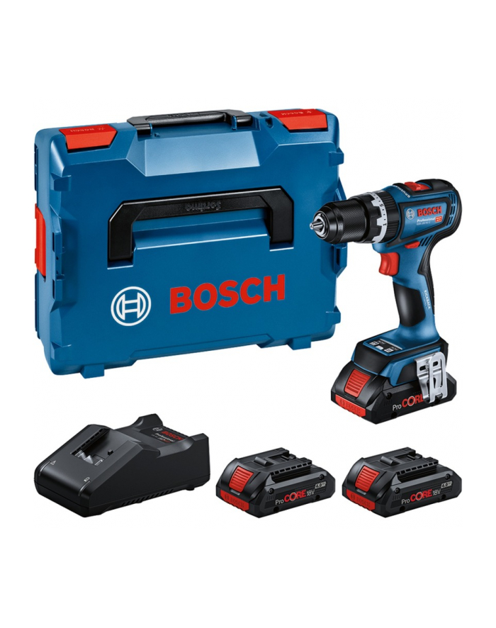 bosch powertools Bosch cordless impact drill GSB 18V-90 C Professional, 18Volt (blue/Kolor: CZARNY, 3x Li-Ion battery ProCORE18V 4.0Ah, in L-BOXX) główny