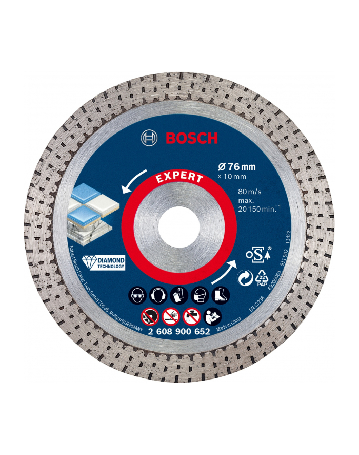 bosch powertools Bosch diamond cutting disc Expert HardCeramic, 76mm (bore 10mm, for mini angle grinder) główny