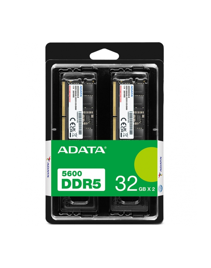 ADATA DDR5 - 32GB - 5600 - CL - 46 (2x 16 GB) dual kit, RAM (Kolor: CZARNY, AD5U560032G-DT, Premier Tray) główny