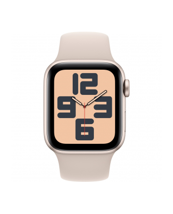 Apple Watch SE (2023), Smartwatch (silver/light beige, 40 mm, sports strap, aluminum)