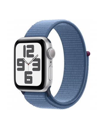 Apple Watch SE (2023), Smartwatch (silver/blue, 40 mm, Sport Loop, aluminum)