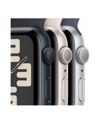 Apple Watch SE (2023), Smartwatch (silver/light beige, 44 mm, Sport Loop, aluminum)