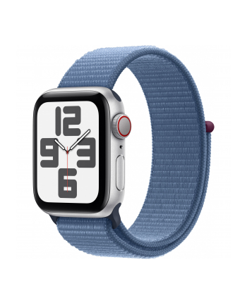 Apple Watch SE (2023), Smartwatch (silver/blue, 40 mm, Sport Loop, Aluminum, Cellular)