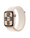 Apple Watch SE (2023), Smartwatch (silver/light beige, 44 mm, Sport Loop, Aluminum, Cellular) - nr 1