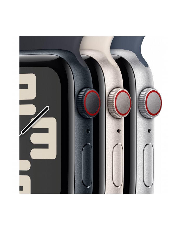 Apple Watch SE (2023), Smartwatch (silver/blue, 44 mm, sports strap, aluminum, cellular) główny