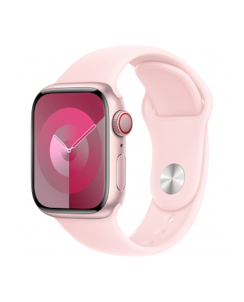 Apple Watch Series 9, Smartwatch (silver/rose, aluminum, 41 mm, sports bracelet, cellular)