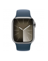 Apple Watch Series 9, Smartwatch (silver/dark blue, stainless steel, 41 mm, sports strap, cellular) - nr 10