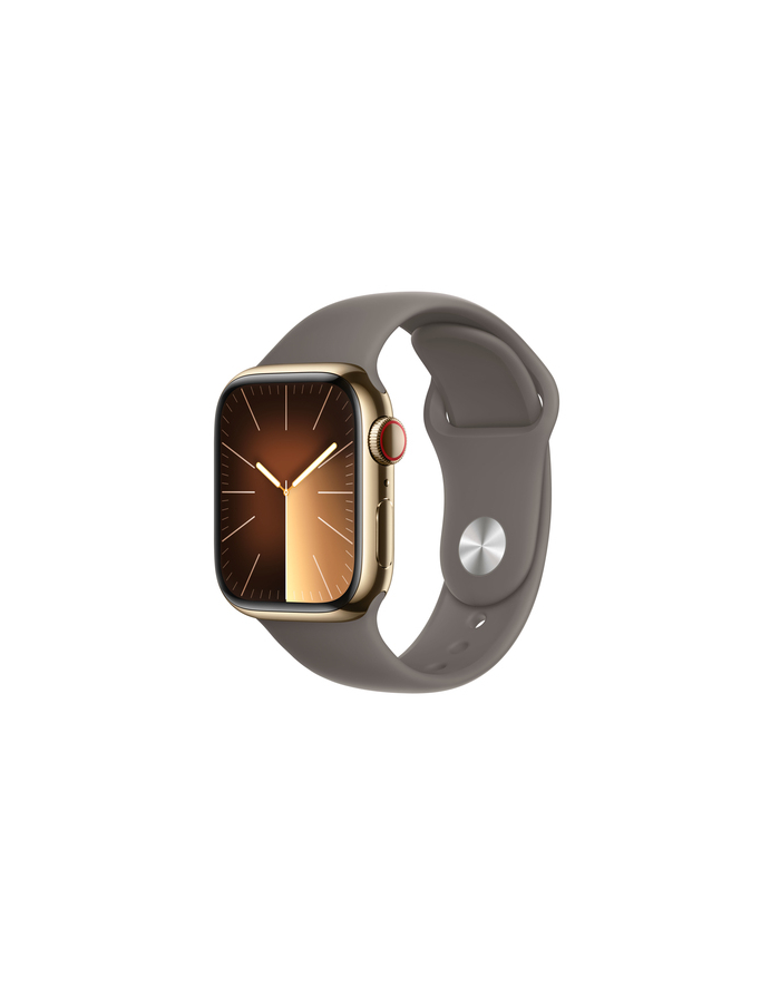 Apple Watch Series 9, Smartwatch (gold/brown, stainless steel, 41 mm, sports strap, cellular) główny