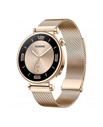 Smartphome Huawei Watch GT4 41mm (Aurora-B19M), Smartwatch (gold/Kolor: BIAŁY, gold Milanese strap)