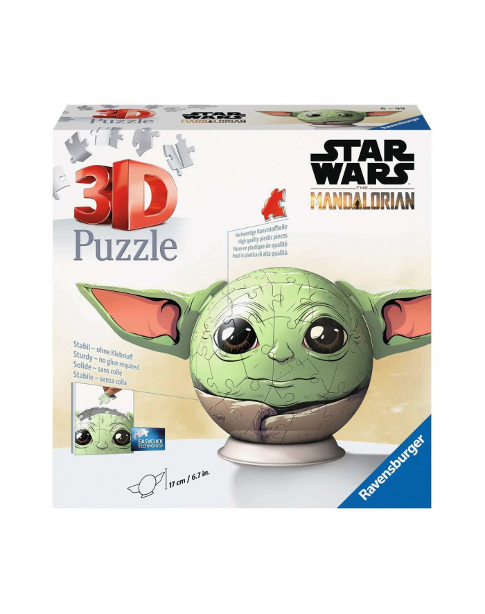 Ravensburger 3D Puzzle Ball Mandalorian Grogu with Ears Puzzle (Pieces 72) główny