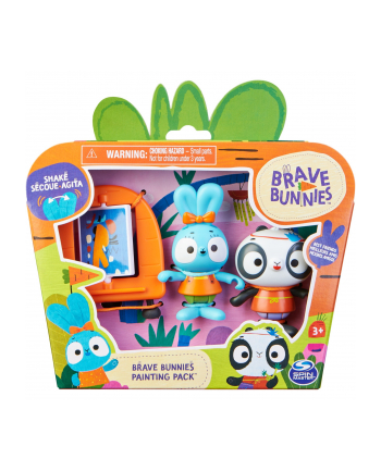 spinmaster Spin Master Brave Bunnies - Paint with Boo Rabbit and Panda, Play Figure (with 2 Action Figures and 1 Canvas as Accessories, Toys for Children from 3 Years, Basic Figure Set)