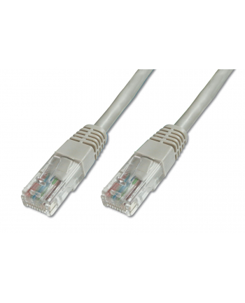 Patch cord kat.5e UTP, CU, AWG 26/7, szary 0,5m