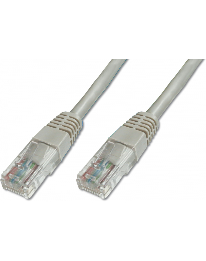 Patch cord kat.5e UTP, CU, AWG 26/7, szary 0,5m główny