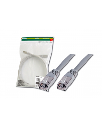 Patch cord kat.5e FTP, CU, AWG 26/7, szary 0,5m