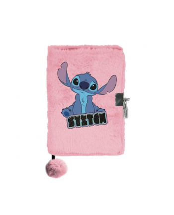 Pamiętnik pluszowy z kłódką 3D Stitch różowy DS23BZ-3676 Paso