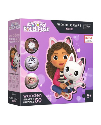 Puzzle drewniane 50el Gabby i jej Kotek. Koci Domek Gabi. Gabby's Dollhouse 20202 Trefl