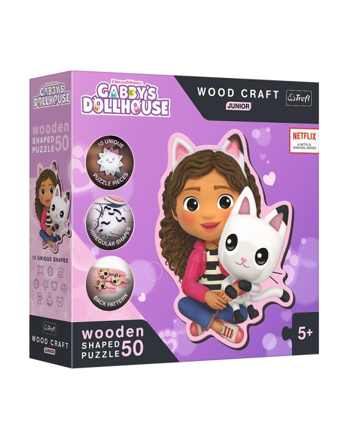 Puzzle drewniane 50el Gabby i jej Kotek. Koci Domek Gabi. Gabby's Dollhouse 20202 Trefl główny