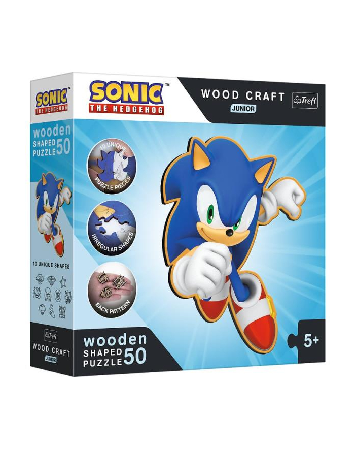 Puzzle drewniane 50el Sprytny Sonic. Sonic the Hedgehog 20203 Trefl główny
