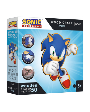 Puzzle drewniane 50el Sprytny Sonic. Sonic the Hedgehog 20203 Trefl nr 1