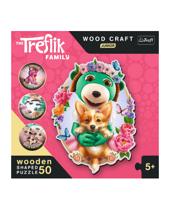 Puzzle drewniane 50el Wesołe Trefliki. Rodzina Treflików 20206 Trefl nr 1
