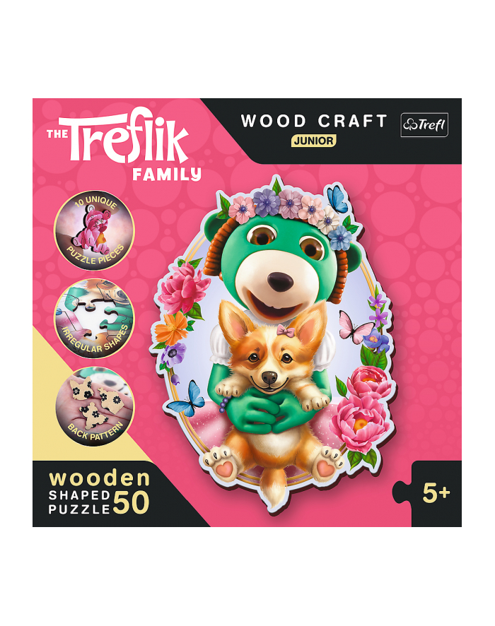 Puzzle drewniane 50el Wesołe Trefliki. Rodzina Treflików 20206 Trefl główny