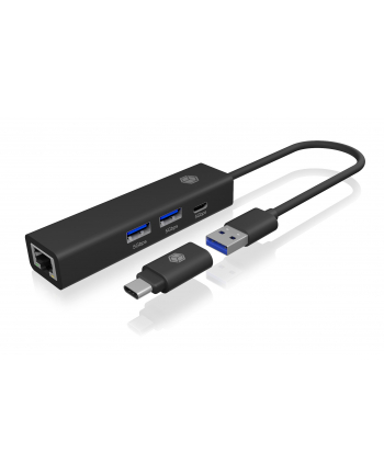 icybox Hub IB-HUB1439-LAN 4w1 HUB, 1x USB-C, 2xUSB-A, 1x LAN